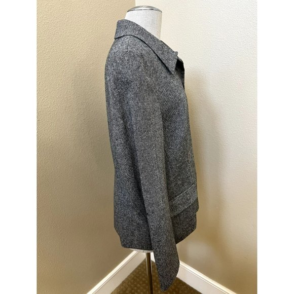 TALBOTS Women's Jacket Wool Button Down Grey Collared Size 14 - Picture 2 of 4